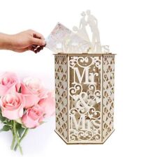 3D Laser Cut Mr & Mrs Wedding Post Box - Wooden Rustic Card Money Holder