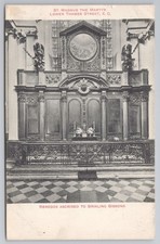 London St Magnus Martyr Church Reredos Grinling Gibbons Postcard 1912