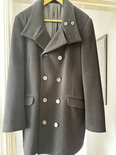 Mens black peacoat wool blend - peacoat,