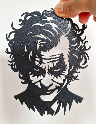 Black silhouette portrait - silhouette, wall