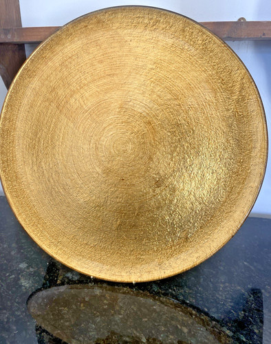 Gold foil glass charger - gold, plate