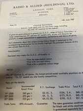 GEC RADIO AND ALLIED HOLDINGS MEMO 14TH JUNE 1967 SHACK/WALL ART