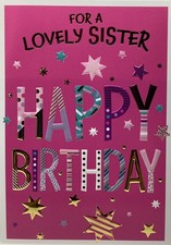 SISTER BIRTHDAY CARD STARS
