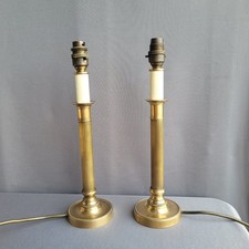 Pair Vintage Quality Brass Corinthian Candlestick Lamps Brushed Brass