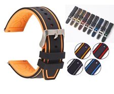 20mm 22mm 24mm 26mm Watch Strap Band Premium Silicone Rubber Sport Dual Colour