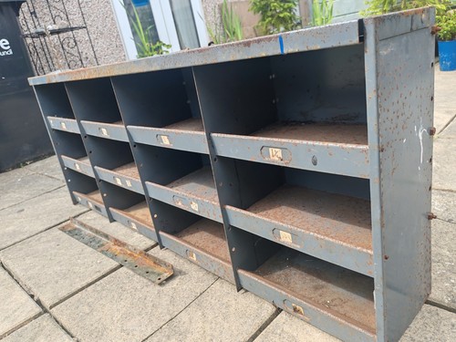Vintage metal pigeon holes - pigeon,