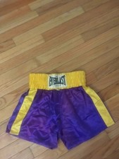 Everlast Vintage Purple Gold Satin Match Style Boxing Trunks Boy's Size Small