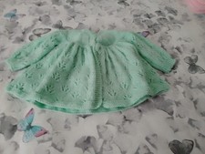hand knitted matinee coat in mint green