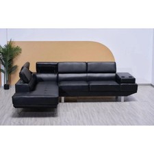 Bonded Leather Black Grey Left