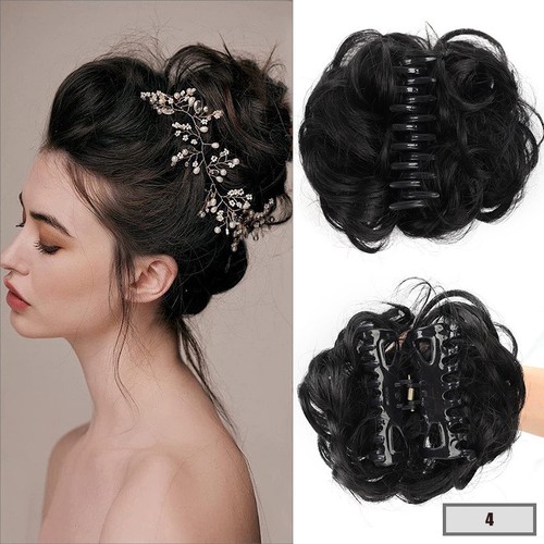 Curly natural messy bun - bun, hair