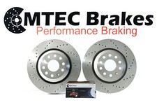 VW GOLF MK5 R32 AUDI S3 SEAT LEON CUPRA R REAR BRAKE DISCS & PADS DRILLED 310mm
