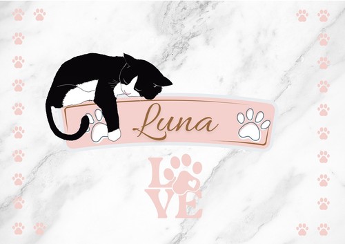 Personalised cat placemat - personalised,