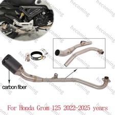 Full Exhaust System Pipe For Honda Grom 125 2022-2025 Low Mount Carbon Muffler