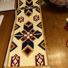 Vintage Zareska Completed Tapestry Bell Pull Wall Hanging