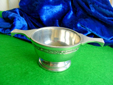CULFONIA PEWTER CELTIC QUAICH 130mm ACROSS HANDLES ( bgm t2 )