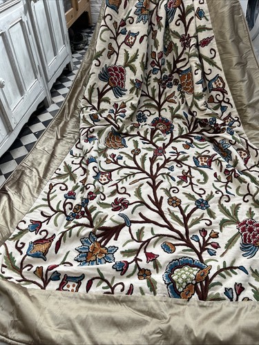Crewel work curtain double - crewel,