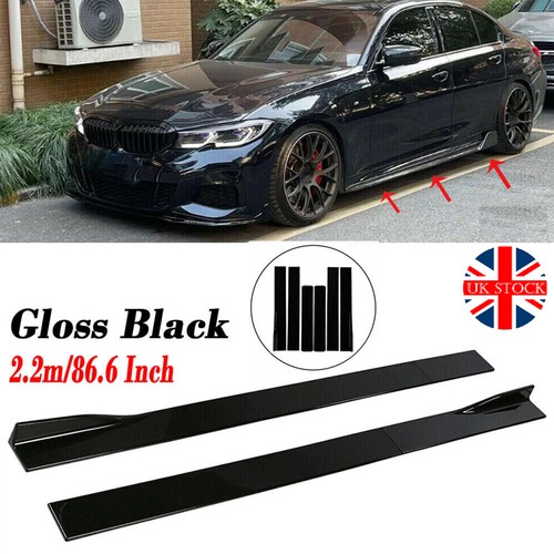Gloss black side skirts - black,
