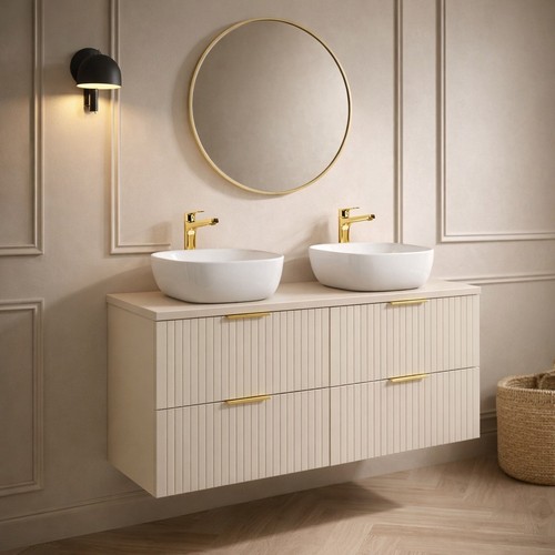 Double vanity unit basin sink - double,