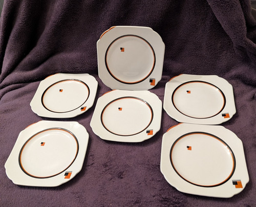 Art deco shelley orange - art,