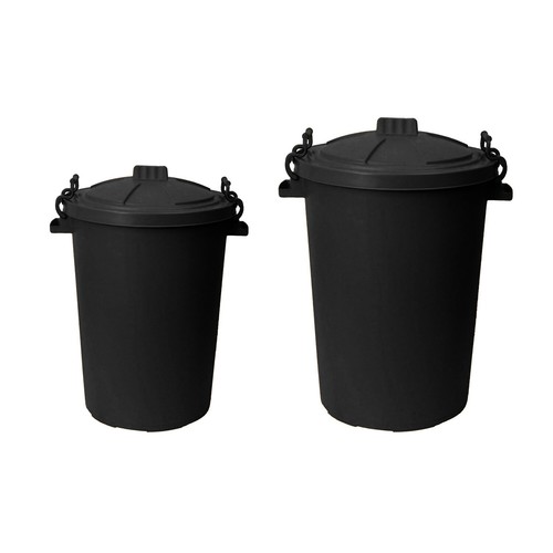 50l 80l plastic - black, bin