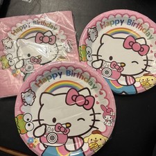 Hello Kitty Happy Birthday Plates And Napkins 20 Plates 20 Napkins 