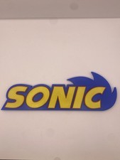 Sonic 3D Printed Wall Sign Plaque – Blue & Yellow Logo