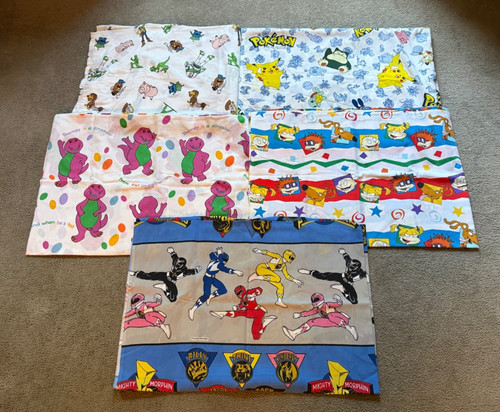 Vtg 90s cartoon bed sheet - cartoon, lot