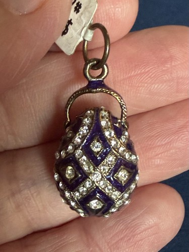 Fabergé style blue enamel egg - style,