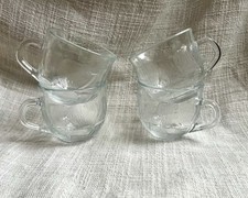 Vintage Glass Arcoroc Tea Coffee Mugs Glass 1970s Made In France Set of 4 VGC