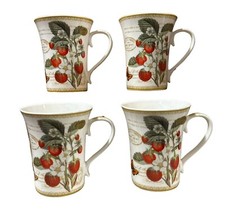 Strawberries Mugs Set of 4