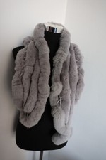 Handmade rex rabbit fur scarf /cape/ wrap/shawl /collar gray fungus shape OLD