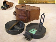 19th Century Hicks prismatic compass & Watkins clinometer combination set
