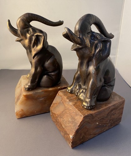 Vintage elephant book ends - elephant,