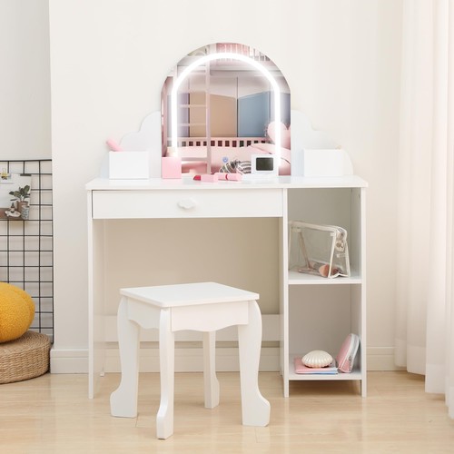Kids vanity table and stool - and,