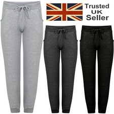 Womens Fleece Slim Fit Tracksuit Bottoms Skinny Jogging Joggers Ladies Trousers