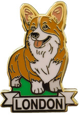 Corgi Dog London Pin Badge