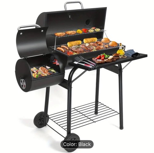 Charcoal bbq grill with offset - with,