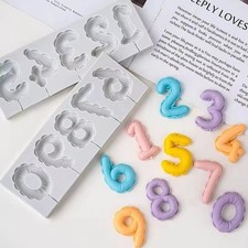 Lollipop Shape Chocolate Baking Tool Silicone Resin Clay Mold DIY Number Mold