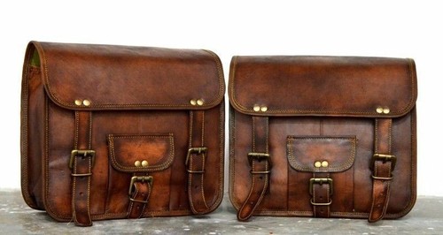 Motorcycle leather saddlebag - motorcycle,