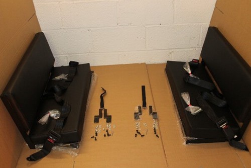 Pair black vinyl bench - pair,