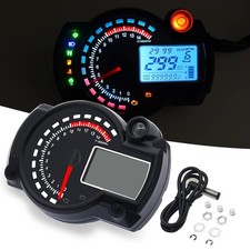 Universal Motorcycle LCD Digital Speedometer Motorbike Odometer Tachometer Gauge