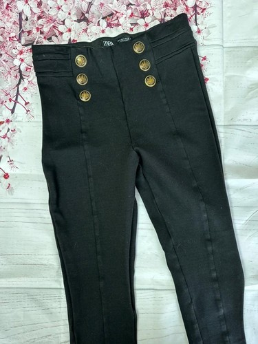 Zara black high waist button - zara,