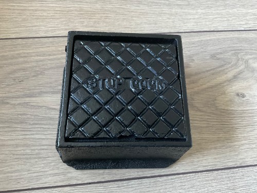 Water meter cover stop - stop, cock