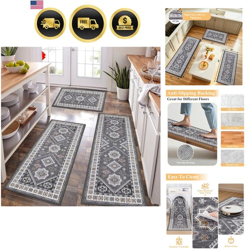 Hebe boho kitchen rug sets - hebe,