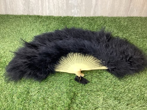 Vintage black ostrich feather - vintage,