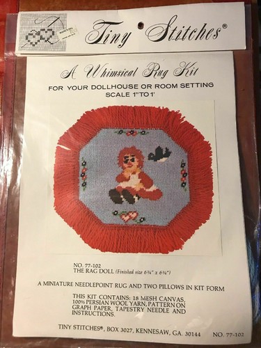 Vintage dollhouse needlepoint - vintage,