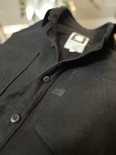 Star raw black overshirt - black,