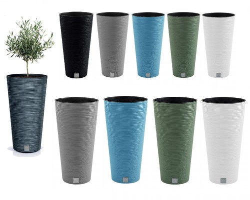 Tall round plant pot modern - round,