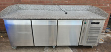 MARBLE TOP PREP FRIDGE 3 DOORS TAKES 6 X 60X40CM BAKERY TRAYS IN GOOD CONDITION