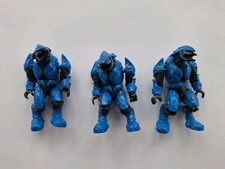 3 x HALO MEGA BLOKS Blue COVENANT ELITE COMBAT MINI FIGURE, Bright Minifigure